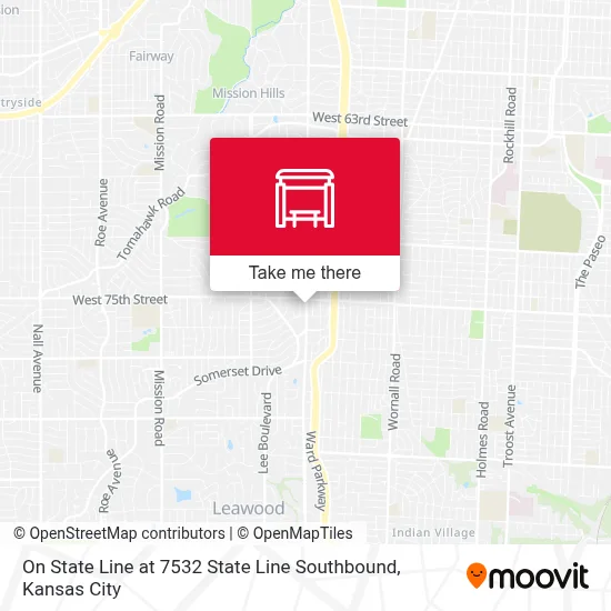 On State Line at 7532 State Line Southbound map