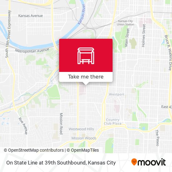 On State Line at 39th Southbound map