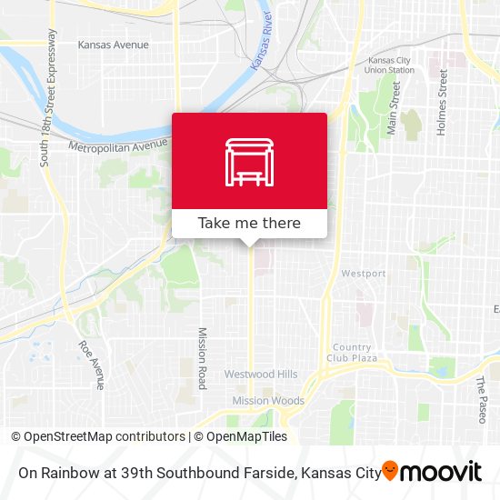 On Rainbow at 39th Southbound Farside map