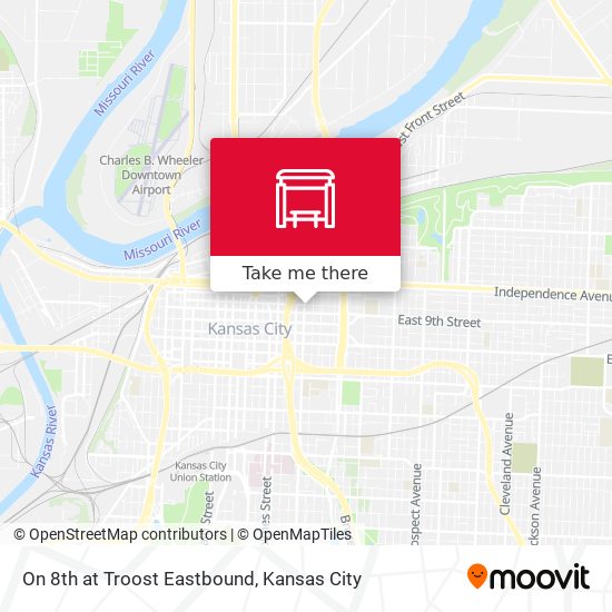 Mapa de On 8th at Troost Eastbound