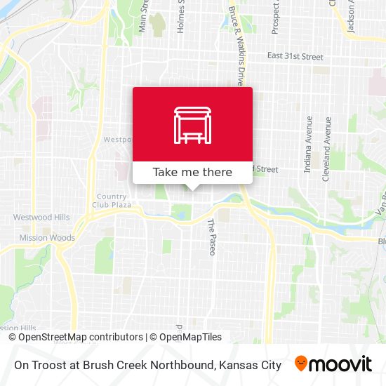 Mapa de On Troost at Brush Creek Northbound