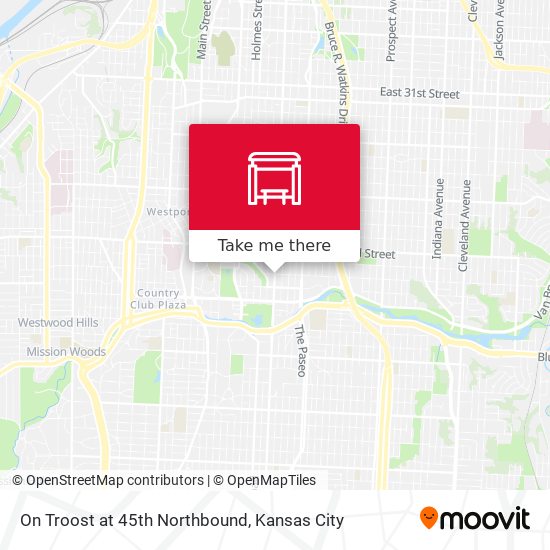 Mapa de On Troost at 45th Northbound