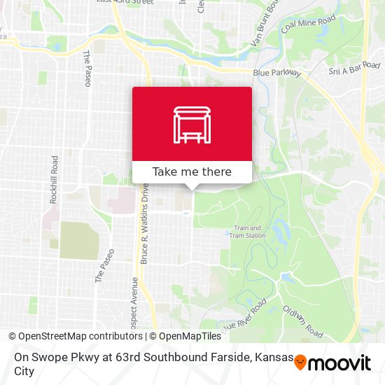 On Swope Pkwy at 63rd Southbound Farside map