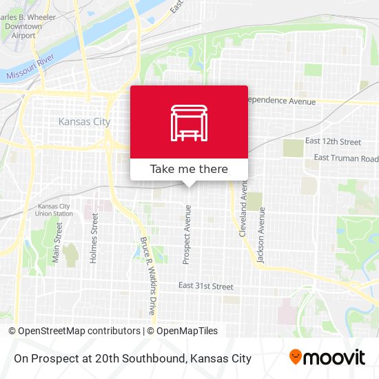 On Prospect at 20th Southbound map