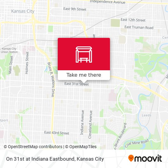 On 31st at Indiana Eastbound map