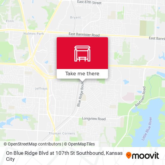 On Blue Ridge Blvd at 107th St Southbound map