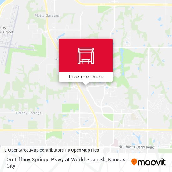 On Tiffany Springs Pkwy at World Span Sb map