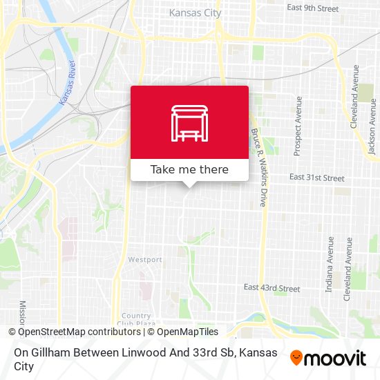 Mapa de On Gillham Between Linwood And 33rd Sb