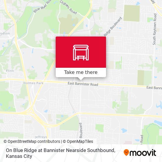 On Blue Ridge at Bannister Nearside Southbound map