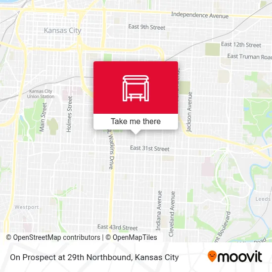 On Prospect at 29th Northbound map