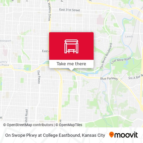 Mapa de On Swope Pkwy at College Eastbound