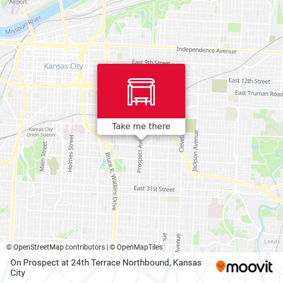 On Prospect at 24th Terrace Northbound map