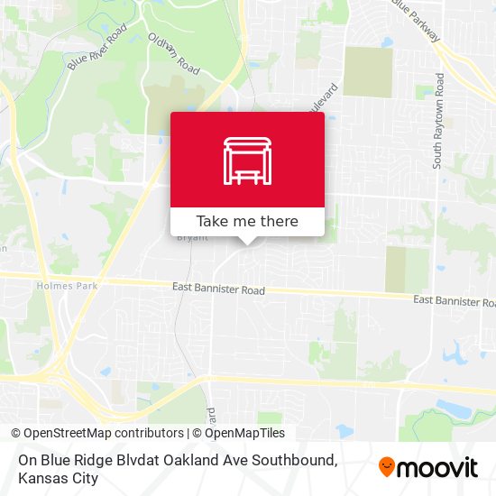 On Blue Ridge Blvdat Oakland Ave Southbound map