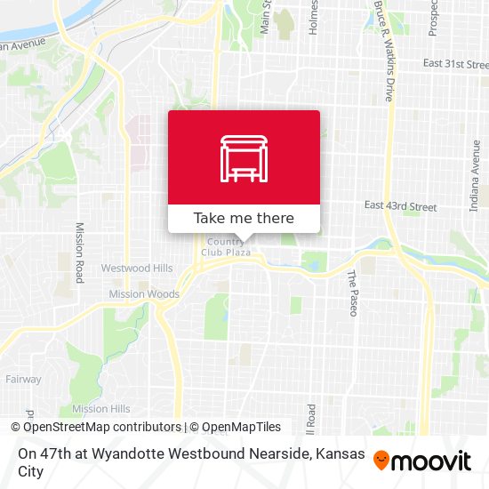 Mapa de On 47th at Wyandotte Westbound Nearside