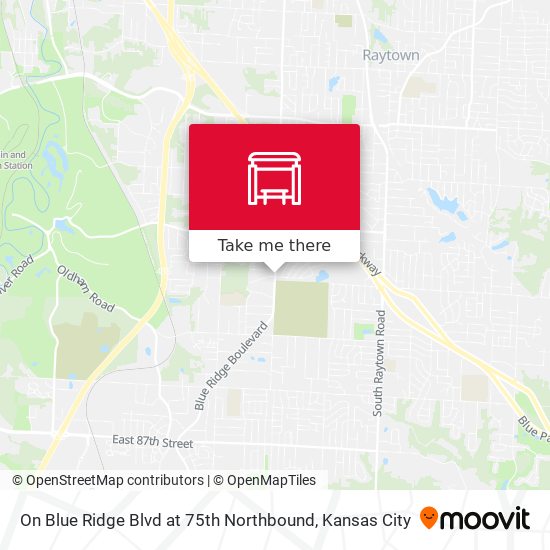 On Blue Ridge Blvd at 75th Northbound map