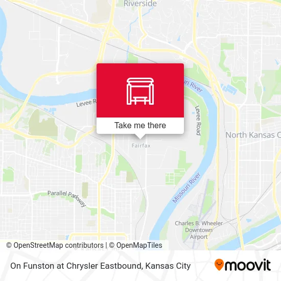 On Funston at Chrysler Eastbound map