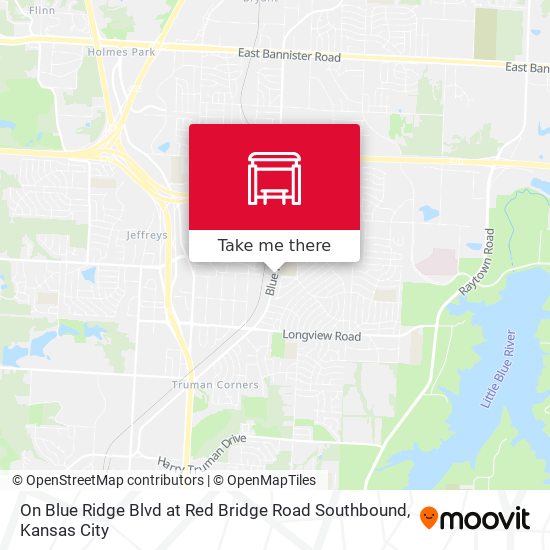 Mapa de On Blue Ridge Blvd at Red Bridge Road Southbound