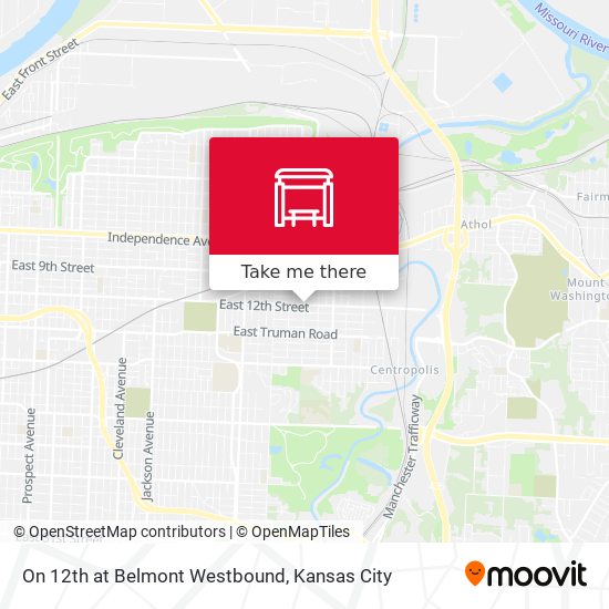Mapa de On 12th at Belmont Westbound