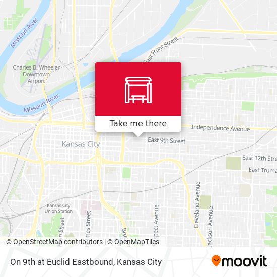On 9th at Euclid Eastbound map