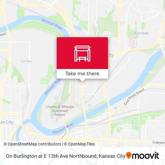 Mapa de On Burlington at E 13th Ave Northbound