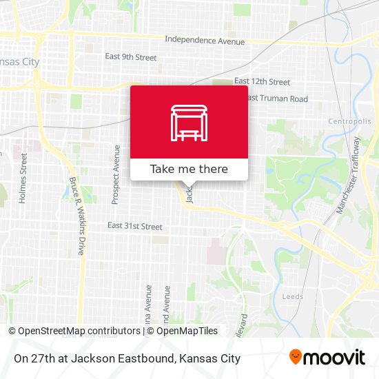 On 27th at Jackson Eastbound map