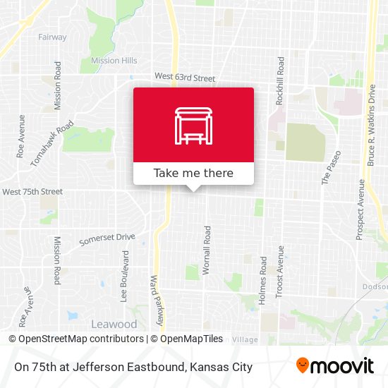 Mapa de On 75th at Jefferson Eastbound