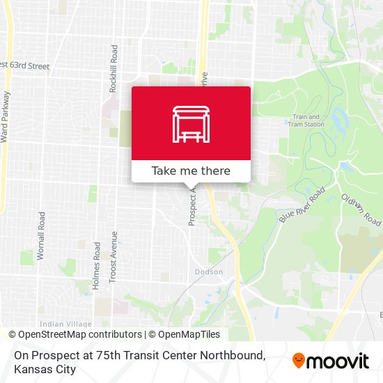 Mapa de On Prospect at 75th Transit Center Northbound