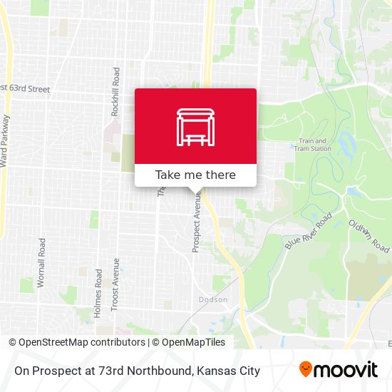 On Prospect at 73rd Northbound map