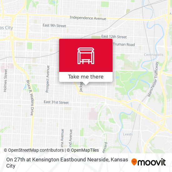 On 27th at Kensington Eastbound Nearside map