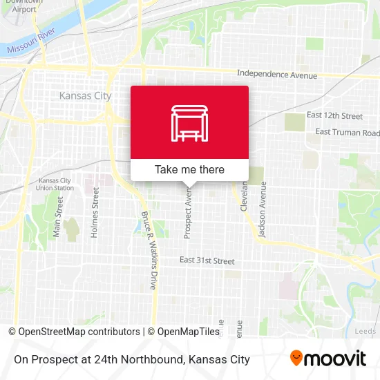 On Prospect at 24th Northbound map