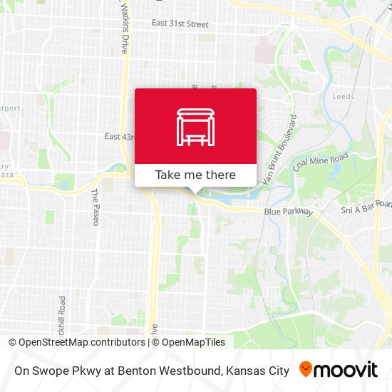 Mapa de On Swope Pkwy at Benton Westbound