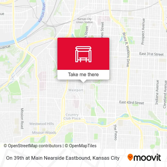 On 39th at Main Nearside Eastbound map