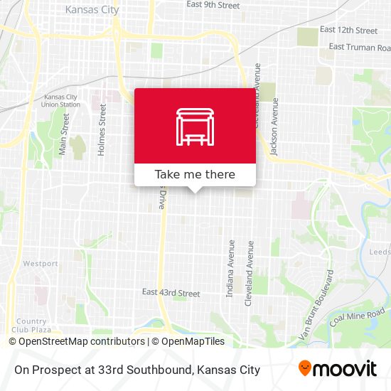 On Prospect at 33rd Southbound map