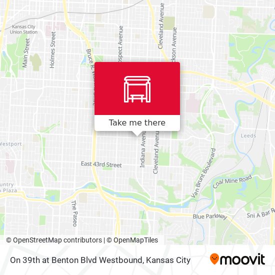On 39th at Benton Blvd Westbound map