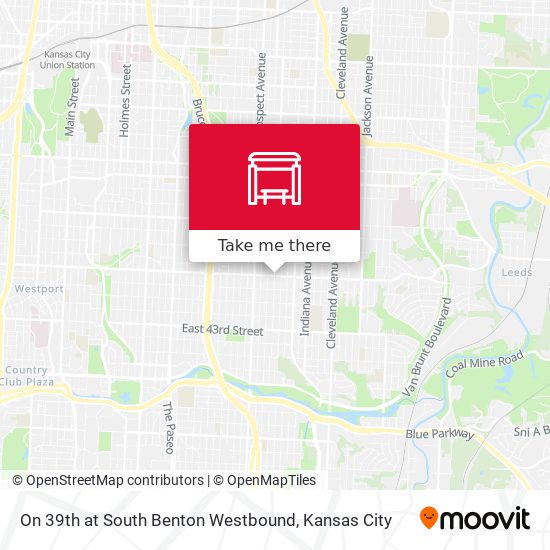 On 39th at South Benton Westbound map