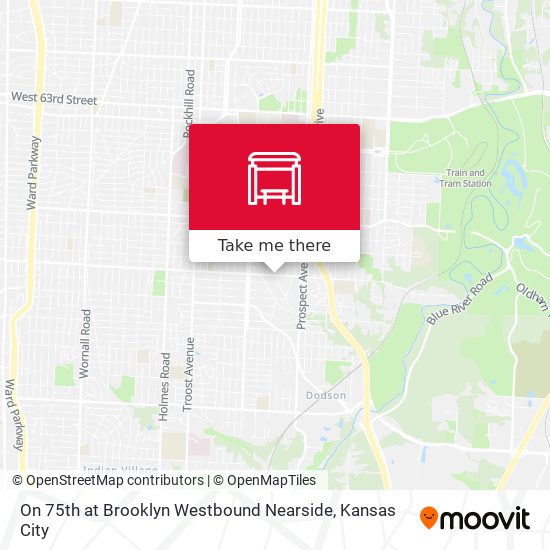 On 75th at Brooklyn Westbound Nearside map