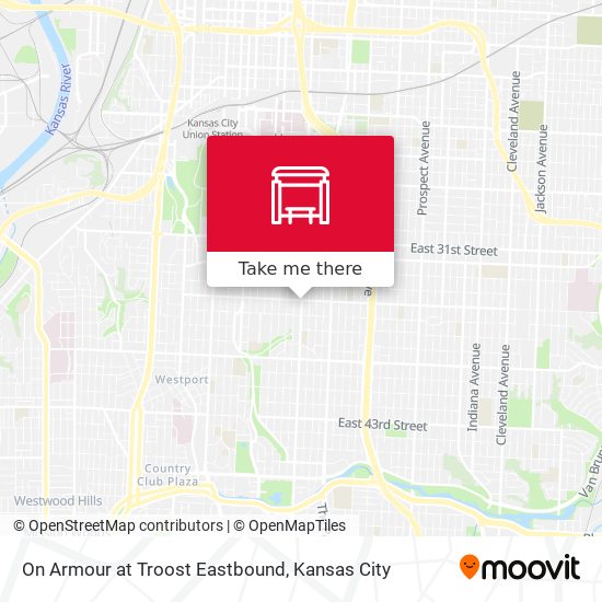 Mapa de On Armour at Troost Eastbound