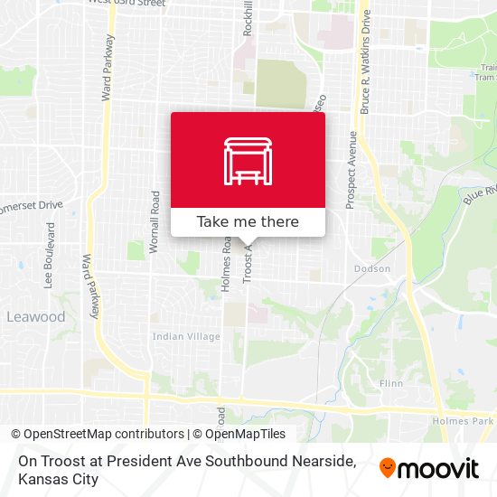Mapa de On Troost at President Ave Southbound Nearside