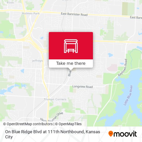 Mapa de On Blue Ridge Blvd at 111th Northbound