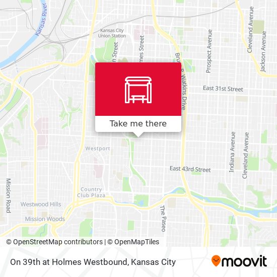 Mapa de On 39th at Holmes Westbound
