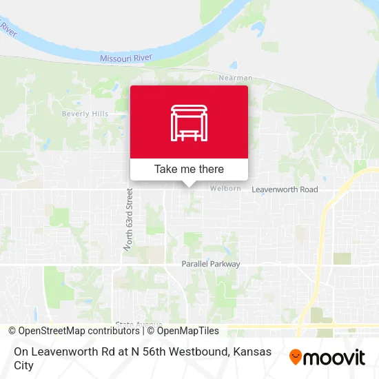On Leavenworth Rd at N 56th Westbound map