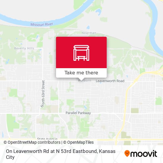 On Leavenworth Rd at N 53rd Eastbound map