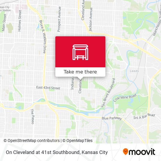 On Cleveland at 41st Southbound map