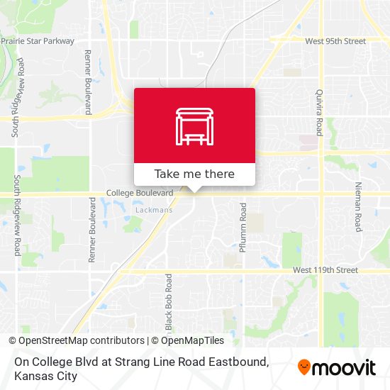 On College Blvd at Strang Line Road Eastbound map