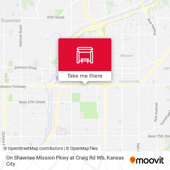 Mapa de On Shawnee Mission Pkwy at Craig Rd Wb