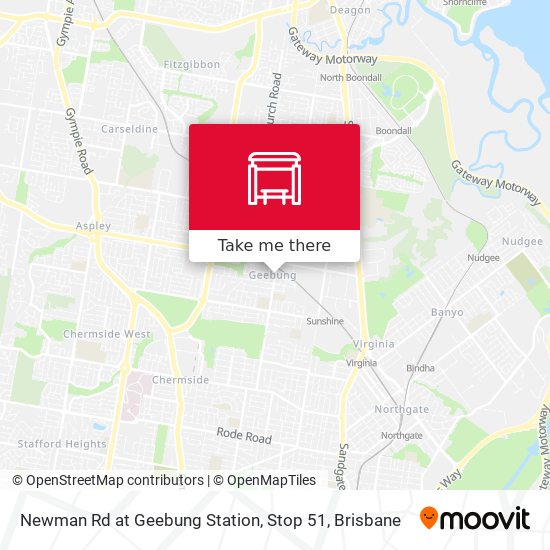 Newman Rd at Geebung Station, Stop 51 map