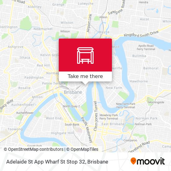 Mapa Adelaide St App Wharf St Stop 32