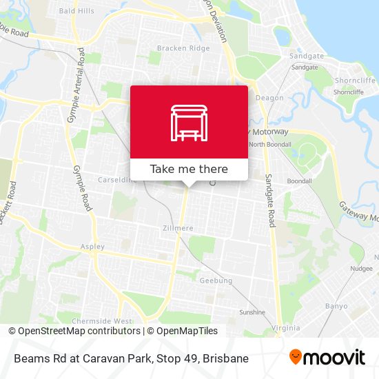 Beams Rd at Caravan Park, Stop 49 map