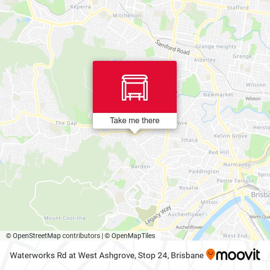 Waterworks Rd at West Ashgrove, Stop 24 map