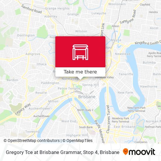 Gregory Tce at Brisbane Grammar, Stop 4 map